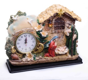 Рожд. комп. Св.Семейство часы с подсветкой 60668