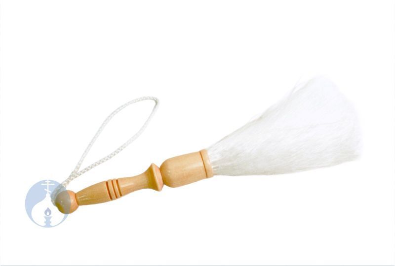 Кропило резное искусственное кисть 14 см, деревянная ручка 14 см, D пучка 2,0 см.